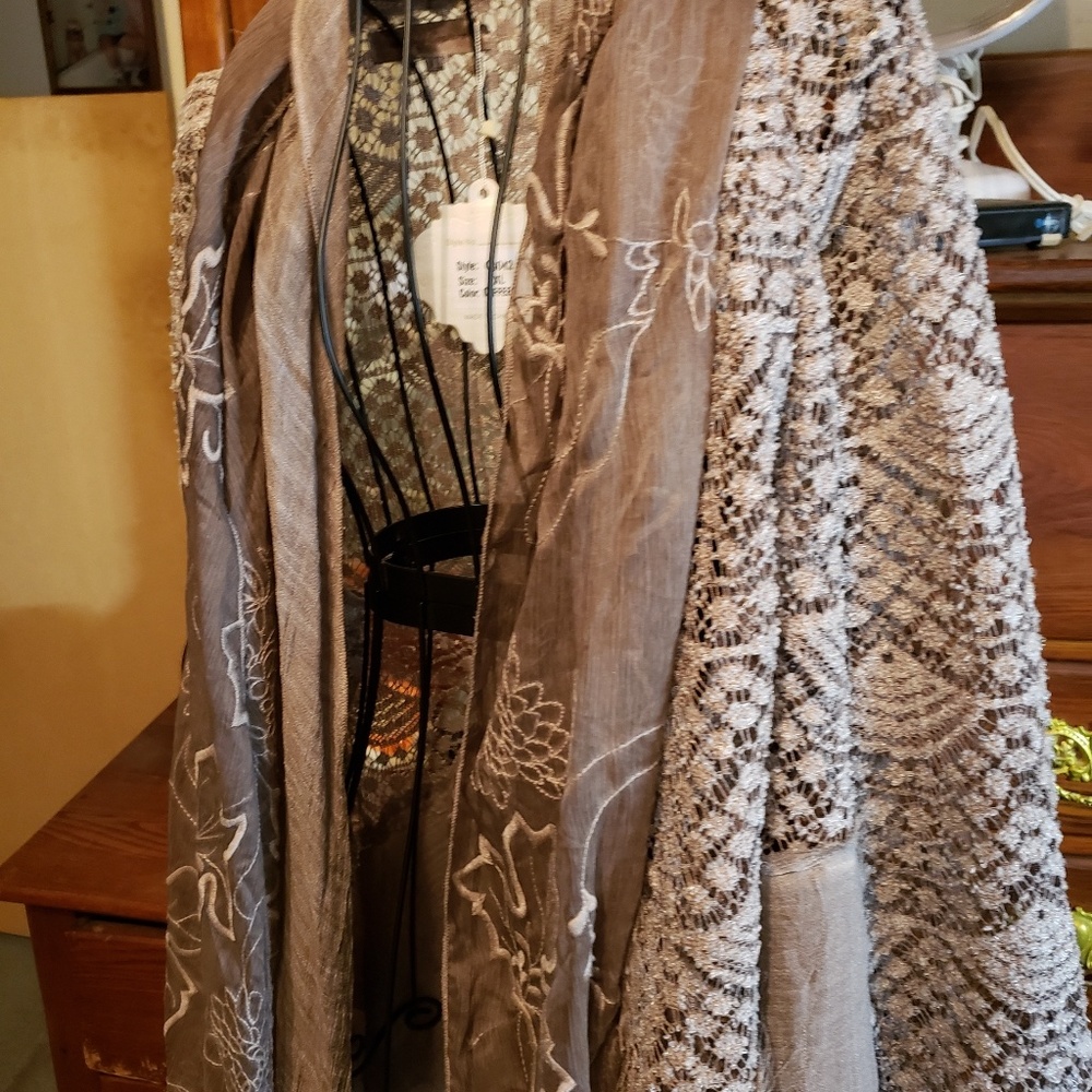 Coffee colored long cover up
